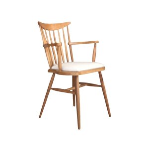 Cotswold Ahşap Kolçaklı Sandalye Kayın - Beyaz