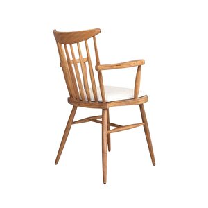 Cotswold Ahşap Kolçaklı Sandalye Kayın - Beyaz
