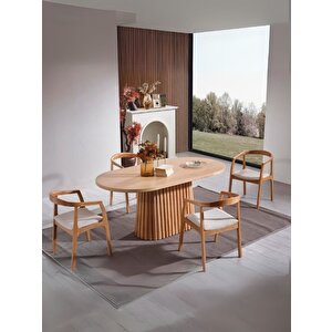 Savana Oval Ahşap Bohem Yemek Masası 90x170