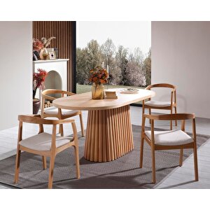 Savana Oval Ahşap Bohem Yemek Masası 90x170