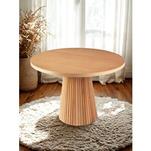 Milas Natural Ahşap Bohem Yemek Masası 130x130 Natural