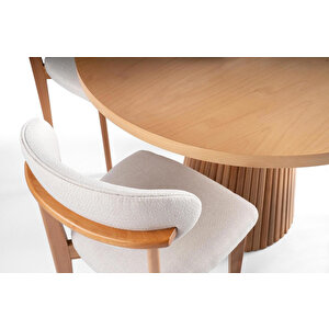 Milas Natural Ahşap Bohem Yemek Masası 130x130