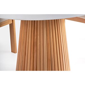 Milas Natural Ahşap Bohem Yemek Masası 130x130