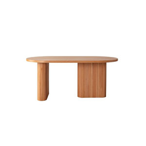 Calista Oval Ahşap Bohem Yemek Masası 90x180 Natural