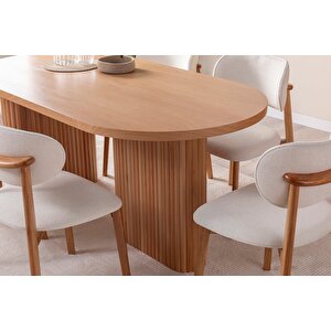 Calista Oval Ahşap Bohem Yemek Masası 90x180
