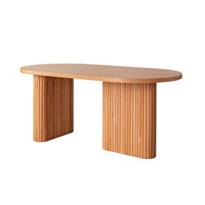Calista Oval Ahşap Bohem Yemek Masası 90x180