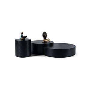 Walnut Orta Sehpa Takımı Siyah