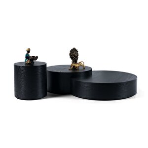 Walnut Orta Sehpa Takımı Siyah