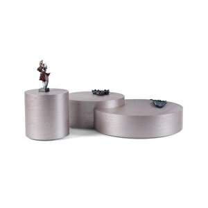 Walnut Orta Sehpa Takımı Silver
