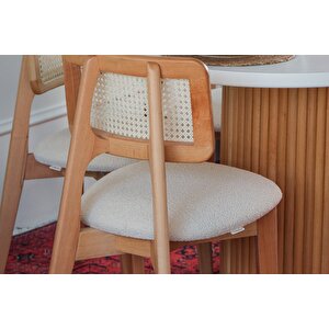 Niyegara İskandinav Natural Ahşap Masa Sandalye Takımı 90x130