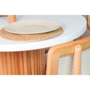 Niyegara İskandinav Natural Ahşap Masa Sandalye Takımı 90x130