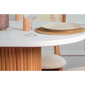 Niyegara İskandinav Natural Ahşap Masa Sandalye Takımı 90x130