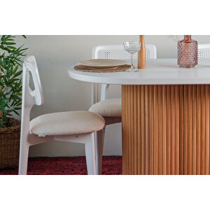 Niyegara İskandinav Natural Ahşap Masa Sandalye Takımı 90x130