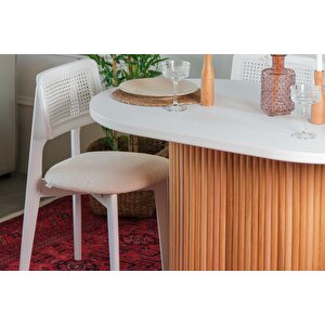 Niyegara İskandinav Natural Ahşap Masa Sandalye Takımı 90x130