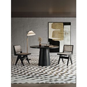 Odessa İskandinav Ahşap Masa 100x100 Siyah