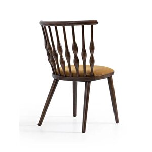 Natura Retro Ahşap Sandalye Ceviz-Sarı