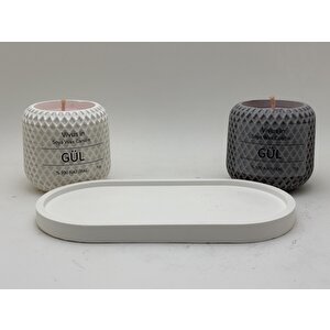 File Desenli Gül Kokulu %100 Doğal Soya Mumu
