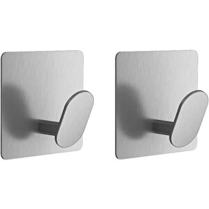 Yapışkanlı Paslanmaz Çelik Banyo Mutfak Eşya Havlu Vb Metal Askılık - Al5180 2 Adet