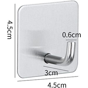 Yapışkanlı  Paslanmaz Çelik Banyo Mutfak Eşya Havlu Vb Metal Askılık Kare Tasarım-al4936 1 Adet