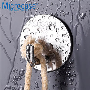 Microcase  Yapışkanlı  Paslanmaz Çelik Banyo Mutfak Eşya Havlu Vb Metal Askılık Yuvarlak Tasarım - Al4935 1 Adet