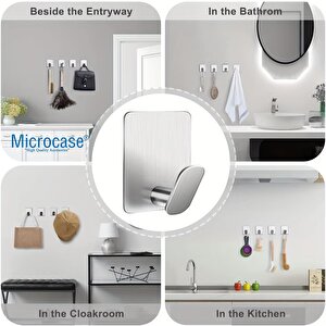 Microcase Yapışkanlı Paslanmaz Çelik Banyo Mutfak Eşya Havlu Vb Metal Askılık - Al5180 1 Adet