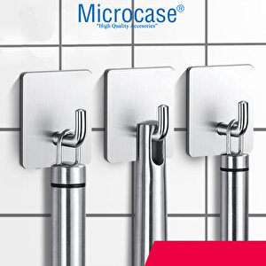 Microcase  Yapışkanlı  Paslanmaz Çelik Banyo Mutfak Eşya Havlu Vb Metal Askılık Kare Tasarım-al4936 2 Adet