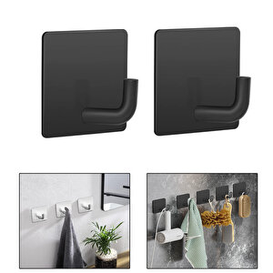 Yapışkanlı  Paslanmaz Çelik Banyo Mutfak Eşya Havlu Vb Metal Askılık Kare Tasarım-al4936 2 Adet