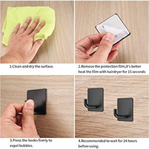 Microcase  Yapışkanlı  Paslanmaz Çelik Banyo Mutfak Eşya Havlu Vb Metal Askılık Kare Tasarım-al4936 2 Adet