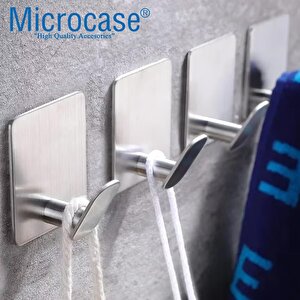 Microcase Yapışkanlı Paslanmaz Çelik Banyo Mutfak Eşya Havlu Vb Metal Askılık - Al5180 1 Adet