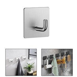 Yapışkanlı  Paslanmaz Çelik Banyo Mutfak Eşya Havlu Vb Metal Askılık Kare Tasarım-al4936 1 Adet