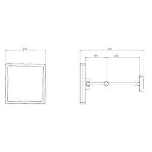 Makyaj Aynası, Işıklı, Duvardan, Kare Formlu 50300003