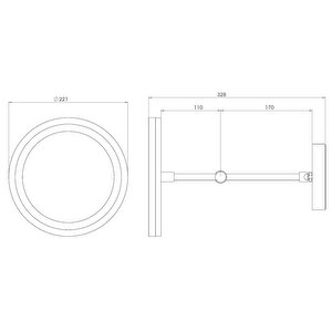 Makyaj Aynası, Işıklı, Duvardan, Yuvarlak Formlu 50300001