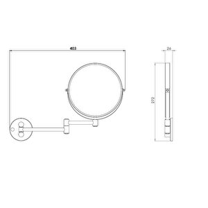 Makyaj Aynası, Işıksız, Duvardan, Yuvarlak Formlu 50300004