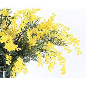 Yapay Çiçek Sarı Mimoza Uzun Dal 75cm 3dallı Minosa Yapay Bitki