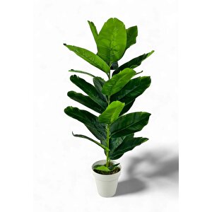 Yapay Çiçek Starliçe 80cm 23 Yapraklı Salon Çiçeği Beyaz Saksılı Yapay Bitki