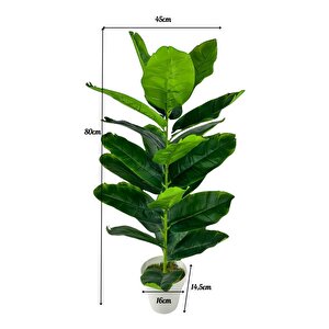 Yapay Çiçek Starliçe 80cm 23 Yapraklı Salon Çiçeği Beyaz Saksılı Yapay Bitki