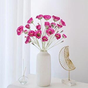 Yapay Çiçek Gelincik Çiçeği Fuşya Renk 3 Çiçek 1 Tomurcuk 59cm