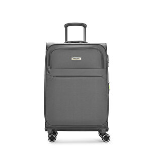 2'li Valiz Seti Orta Ve Kabin Boy Lüx Kumaş Valiz Antrasit 04pc6000