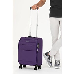 Pierre Cardin Ultra Light Hafif Lüx Kumaş Kabin Boy Valiz Mor 04pc4200