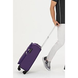 Pierre Cardin Ultra Light Hafif Lüx Kumaş Kabin Boy Valiz Mor 04pc4200