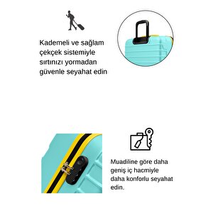 Kabin Boy Valiz 4x2 Teker Su Yeşili 1168