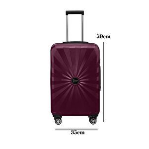 Kabin Boy %100 Polikarbon Valiz 4x2 Teker Bordo 1809