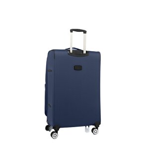 2'li Valiz Seti Büyük Ve Orta Boy Lüx Kumaş Valiz Lacivert 2082