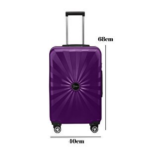 Orta Boy %100 Polikarbon Valiz 4x2 Teker Mor 1809