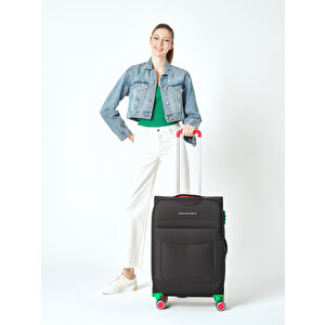 Benetton Kabin Boy Kumaş Valiz Siyah Bnt2800