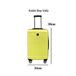 Kabin Boy %100 Polikarbon Valiz Sarı 1811