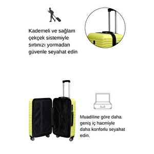 Kabin Boy %100 Polikarbon Valiz Sarı 1811
