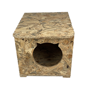 Kedi Evi Dış Ortam Uygun Ahşap Kedi Evi Osb 45x35x34 Cm