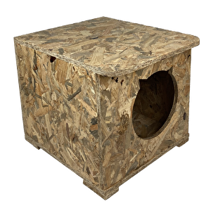 Kedi Evi Dış Ortam Uygun Ahşap Kedi Evi Osb 45x35x34 Cm
