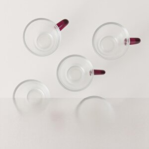 Kahve Yanı Kulplu Su Bardağı - 6'lı Küçük Boy Şık Zemzem İkram Seti